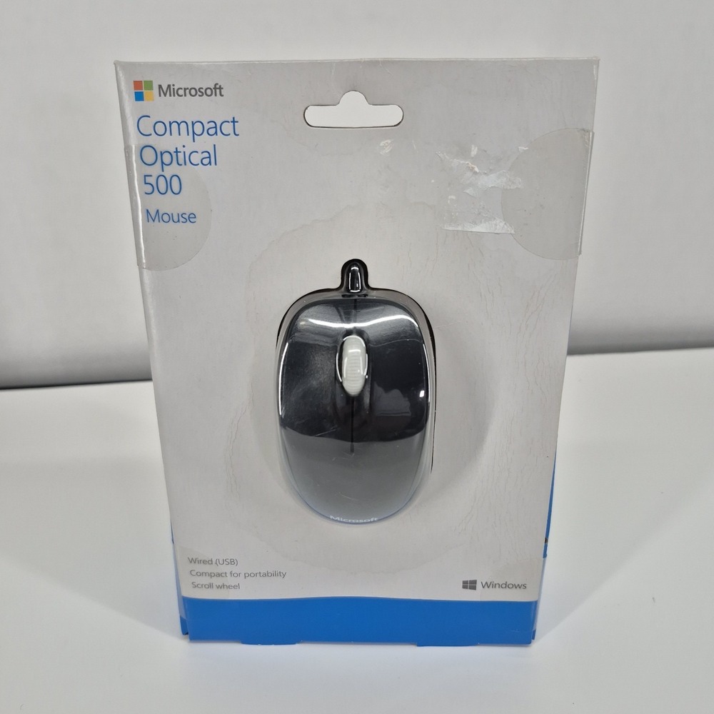 Microsoft Compact Optical 500 Wired USB Scroll Wheel Mouse Model 1344 New Sealed